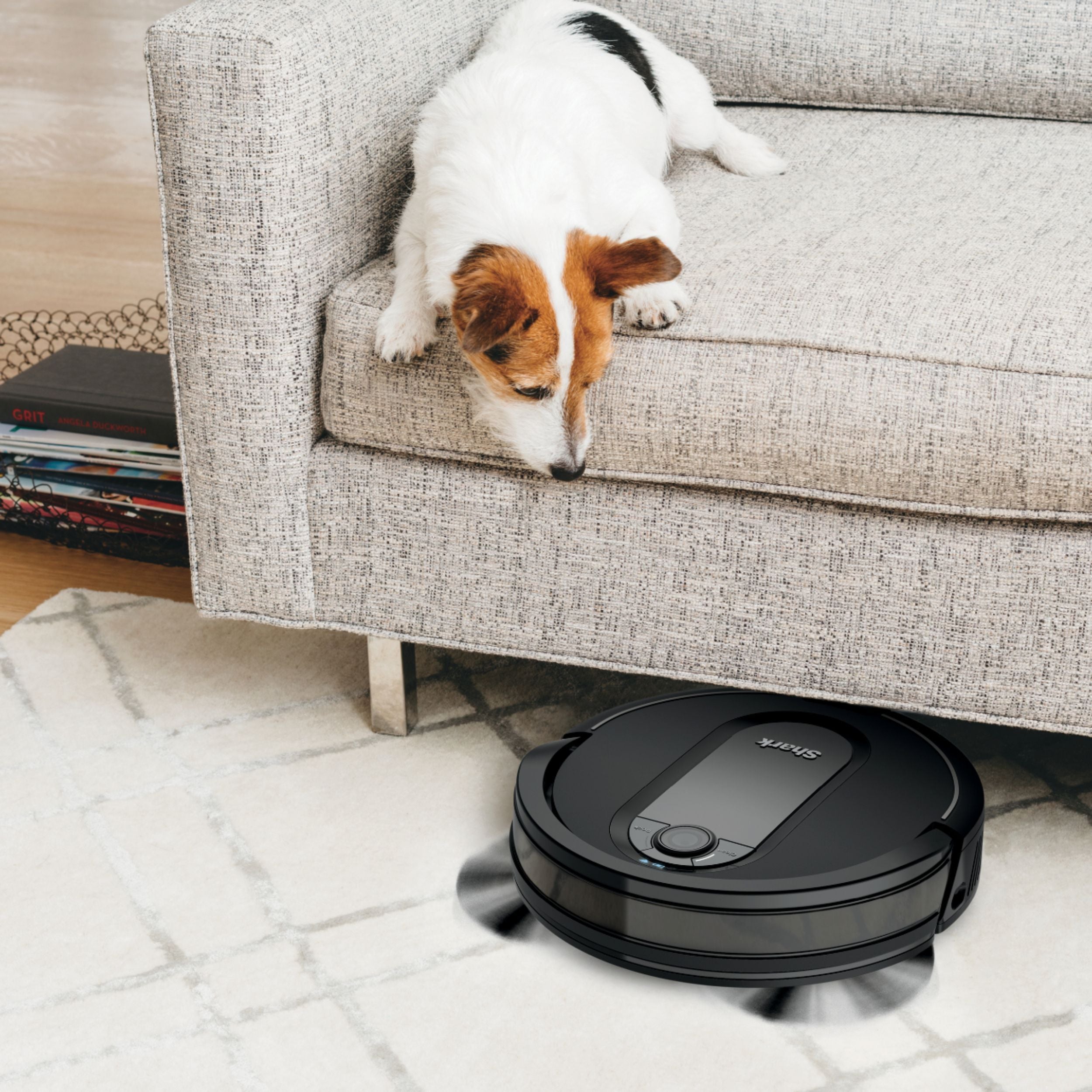 Shark - IQ Robot Self-Empty XL RV1001AE, Wi-Fi Connected, Robot Vacuum with Self-Cleaning Brushroll - Black