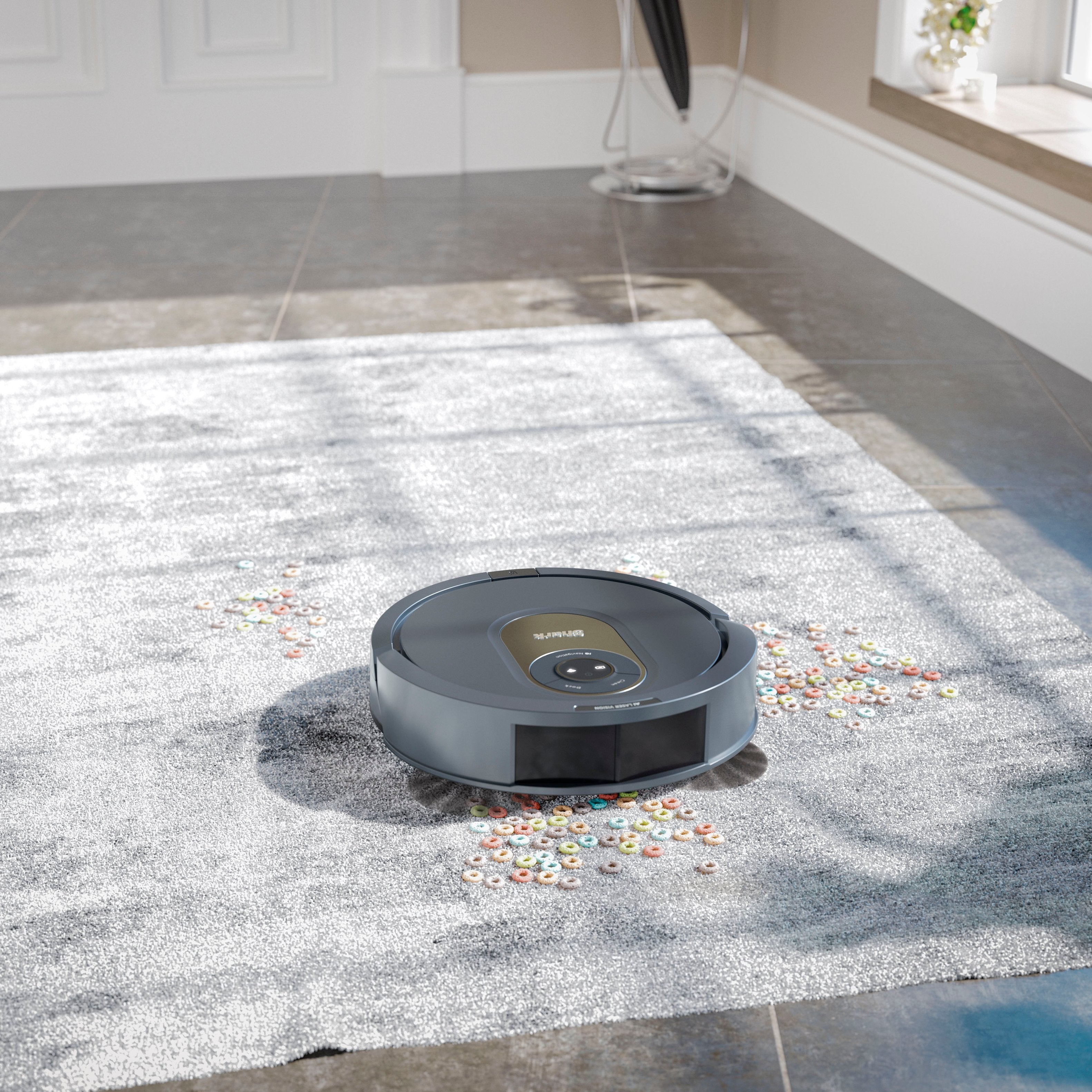 Shark - AV2001 AI Robot Vacuum with LIDAR Navigation, Home Mapping, Perfect for Pet Hair, Works with Alexa, Wi-Fi Connected - Gray