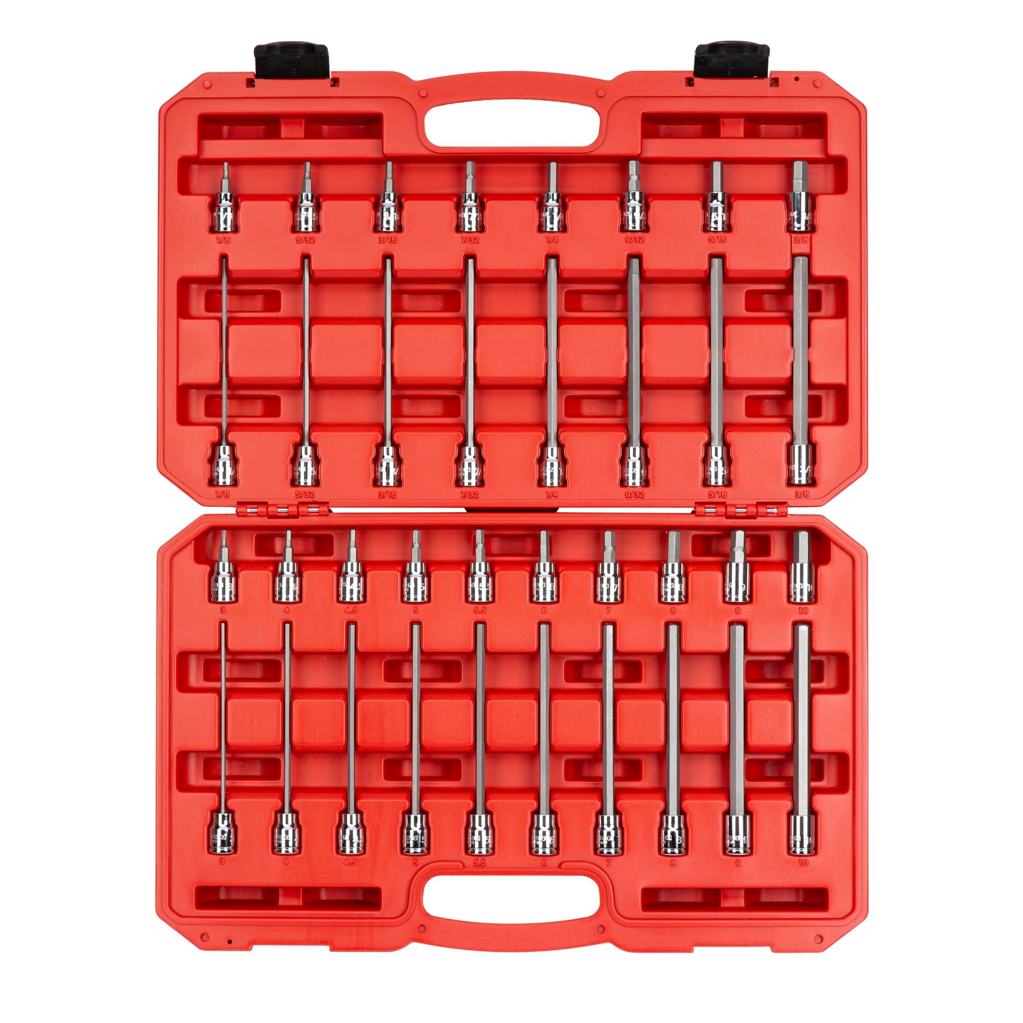 TEKTON 3/8 Inch Drive Hex Bit Socket Set, 36-Piece (1/8-3/8 in., 3-10 mm) | SHB91304