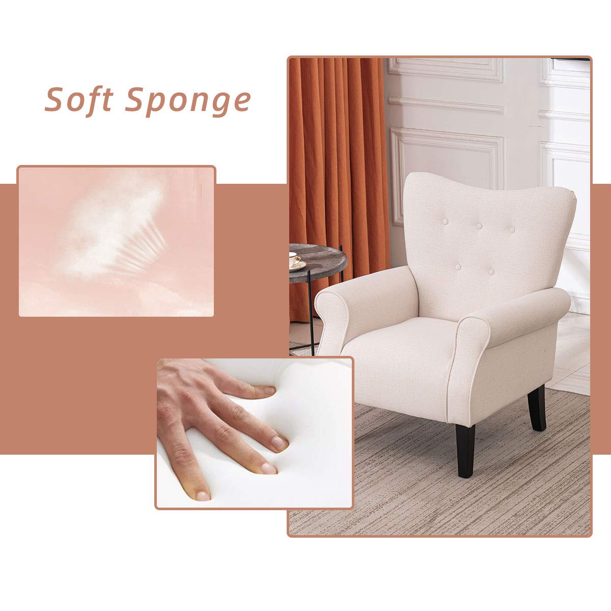 Mellcom Century Wingback Upholstered Bedroom