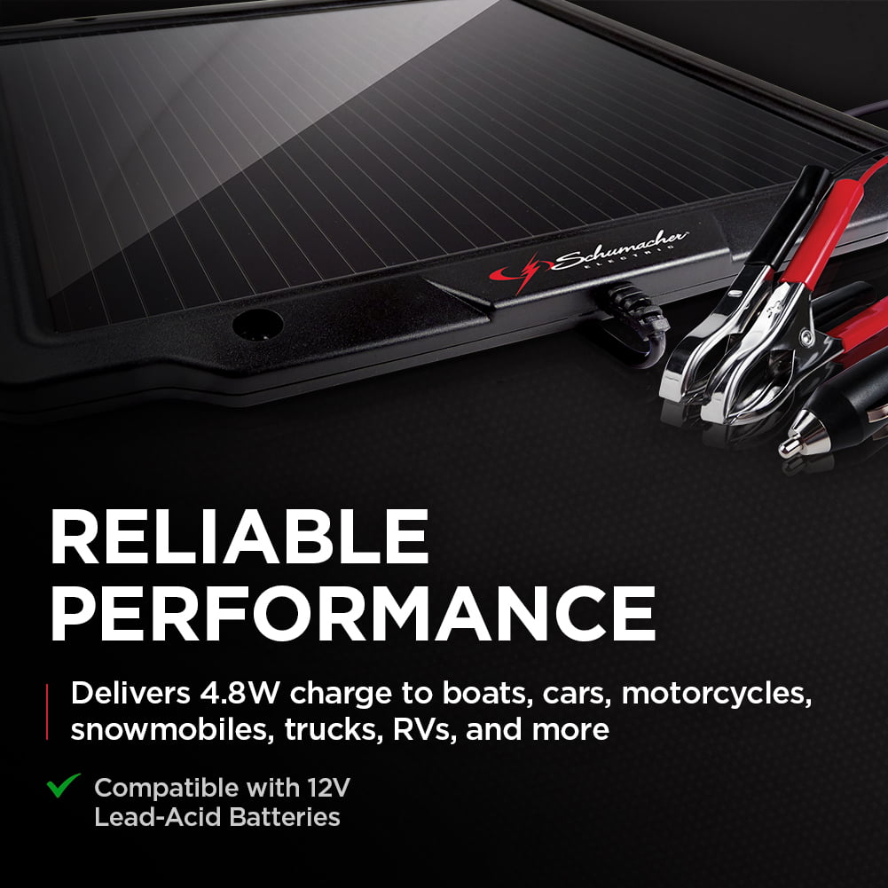 Schumacher Solar Battery Charger and Maintainer- 4.8 Watt, 12V