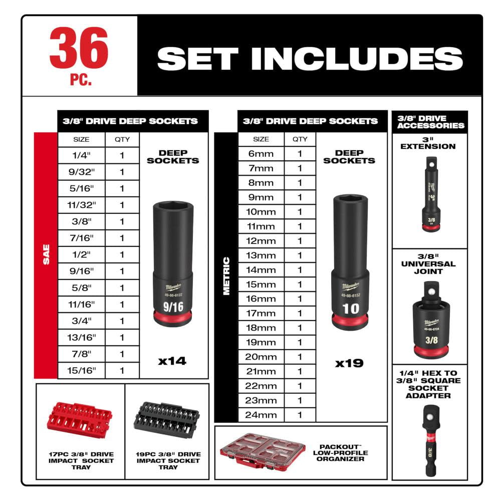 Milwaukee 49-66-6805 Shockwave Impact Duty Socket 3/8
