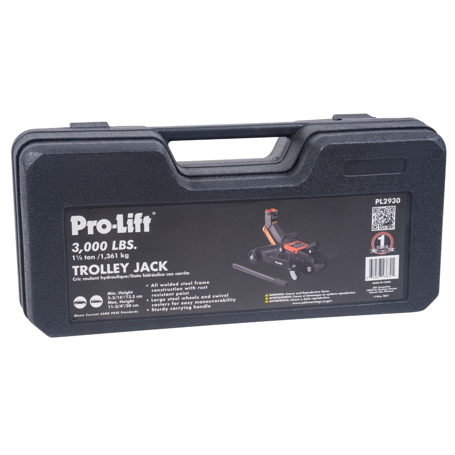 Pro-Lift Hydraulic 1.5 Ton Trolley Jack Car Lift - 3000 LBS Capacity
