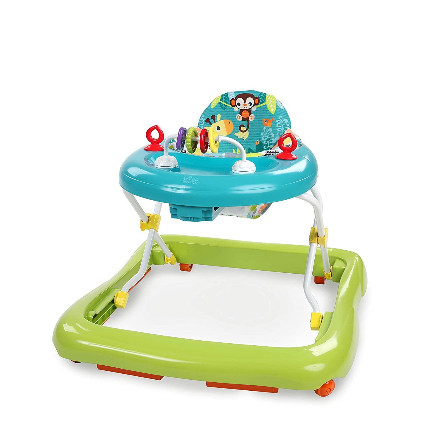 Bright Starts Giggling Safari Walker with Easy Fold Frame for Storage， Ages 6 Months 💝 Last Day For Clearance