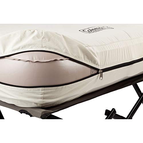 Coleman Cot and Thick Queen Air Mattress Combo Side Tables， Pump Included