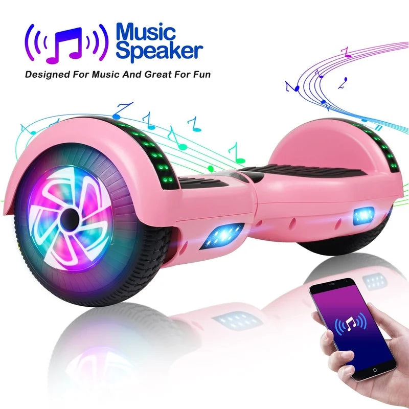 SISIGAD Hoverboard, 10 Mph Max Speed, Hoverboard with Bluetooth and LED lights, 6.5