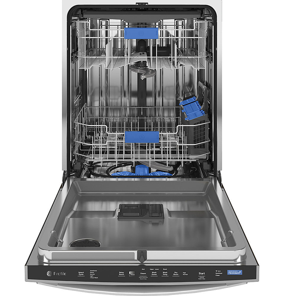 GE Profile - Top Control Smart Built-In Stainless Steel Tub Dishwasher with 3rd Rack and Microban, 42dBA - Stainless steel
