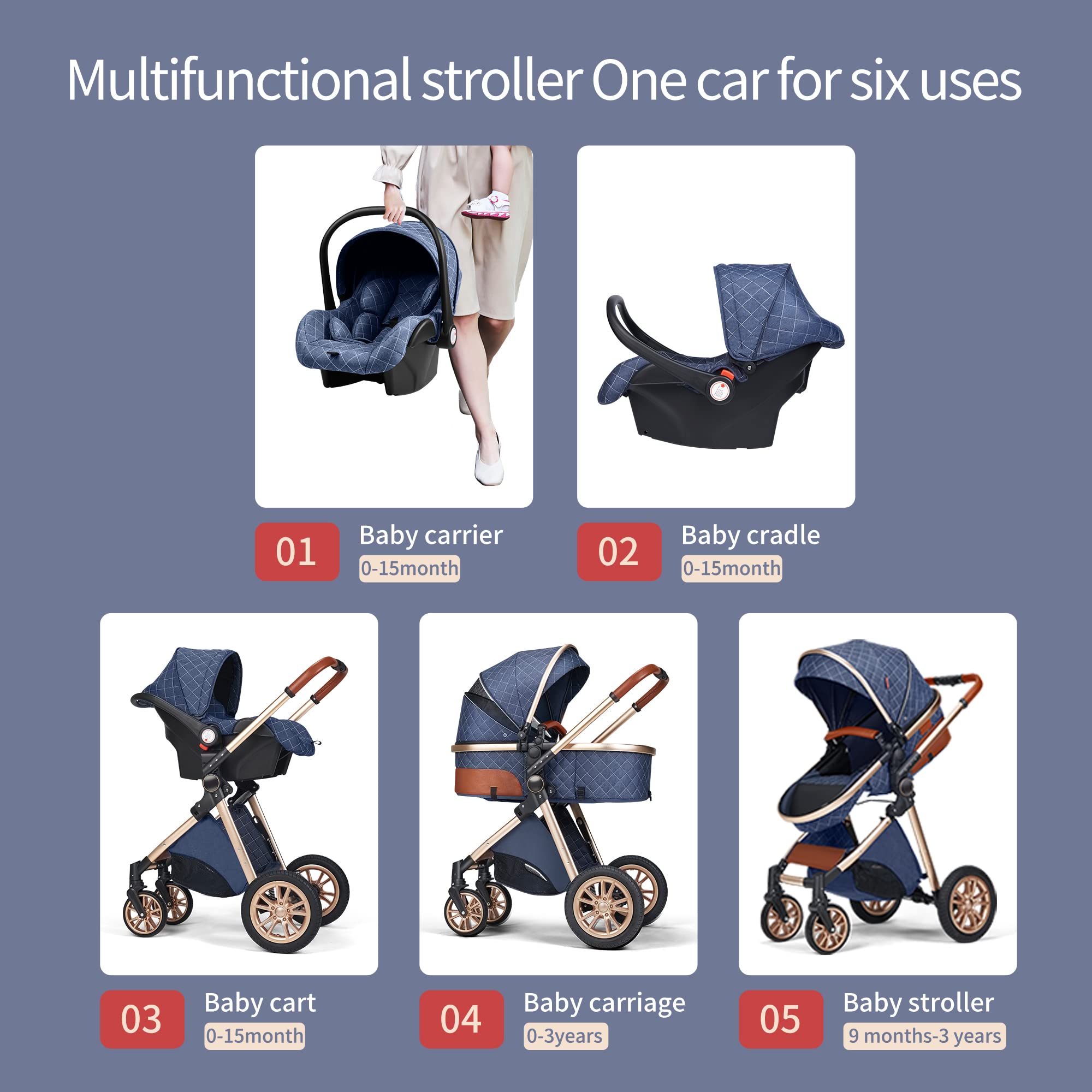 Stroller Pushchair Landscape Reversible Reclining