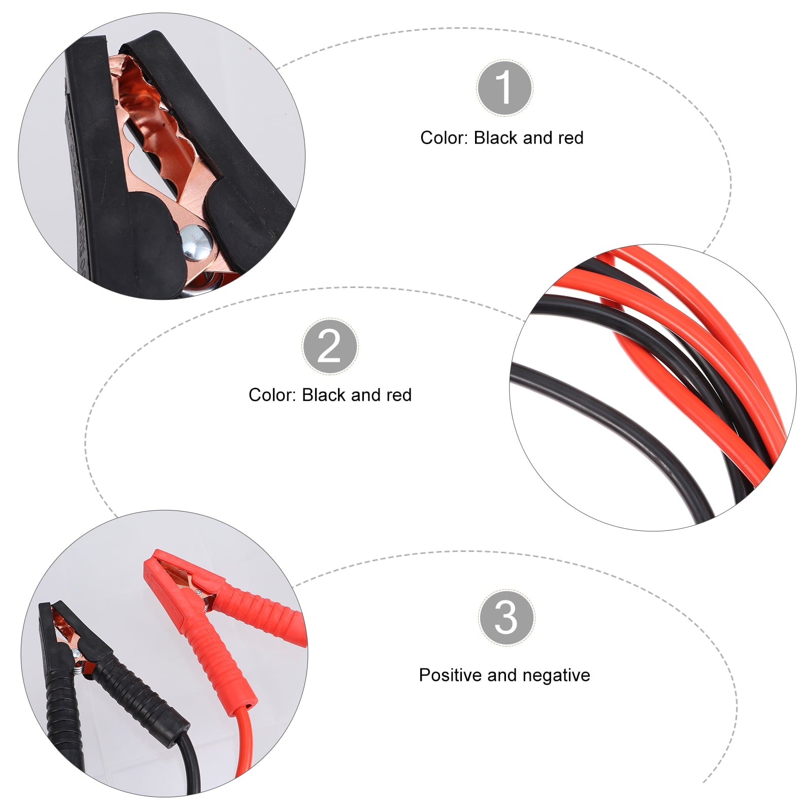 3 M General Emergency Cable Car Battery Jump Starter Heavy Duty Copper