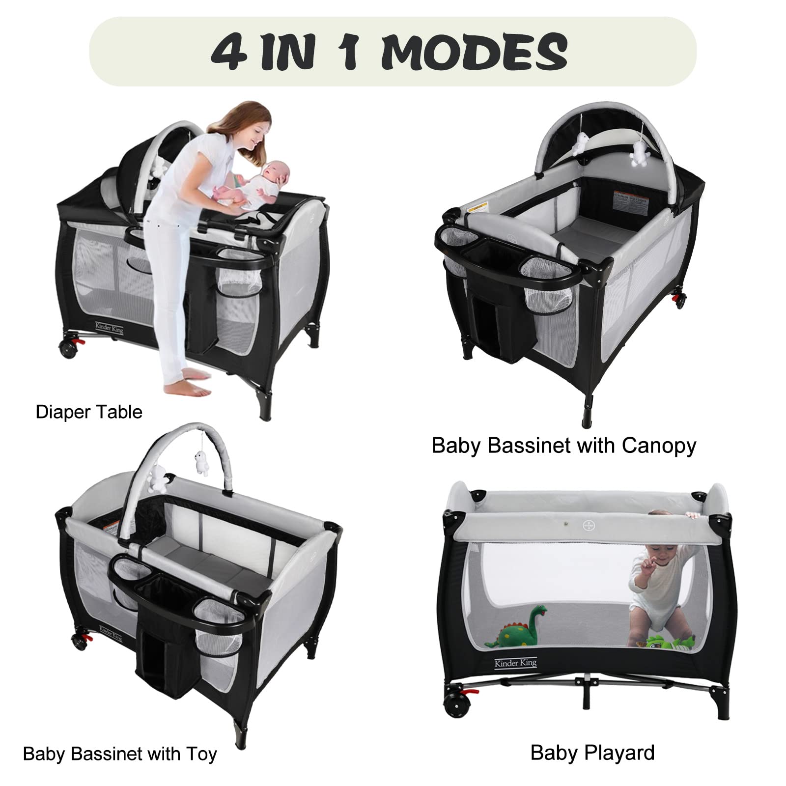 Kinder King Portable Bassinet Adjustable