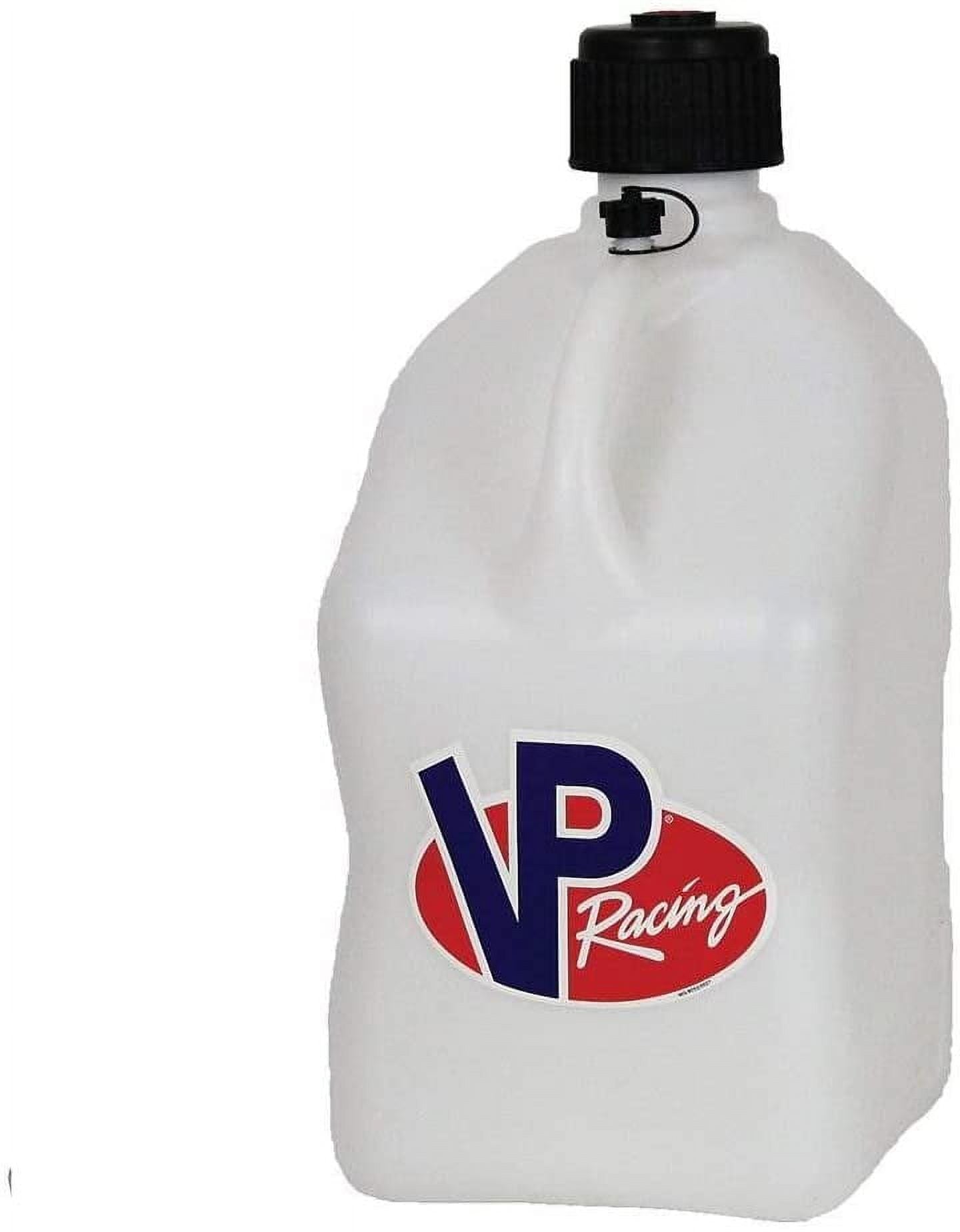 VP Racing Fuels 5.5-Gallon Square Motorsport Utility Container, White 4 Pack w/14 Inch Standard Hose Close-Trimmed Cap and Neck for Tight Seal