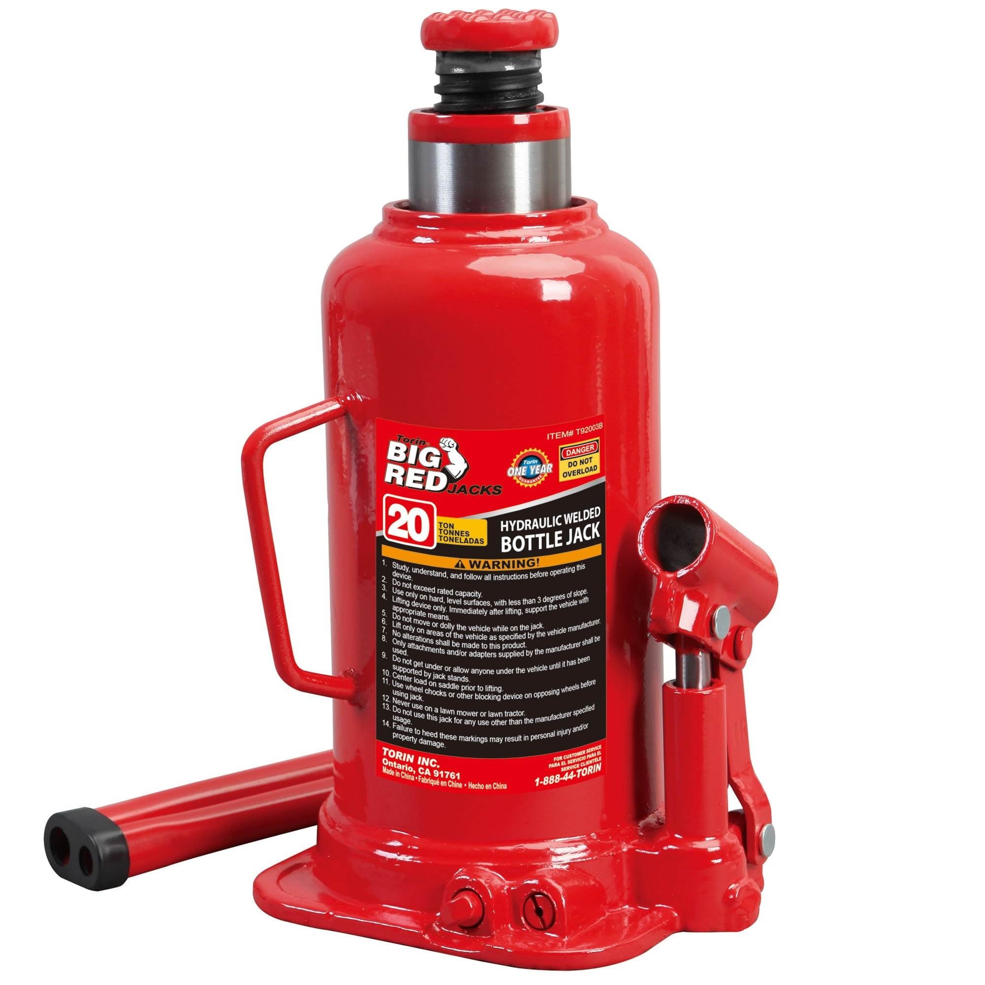 Torin Jacks Big Red 20 Ton Heavy Duty Hydraulic Welded Bottle Jack,T92003
