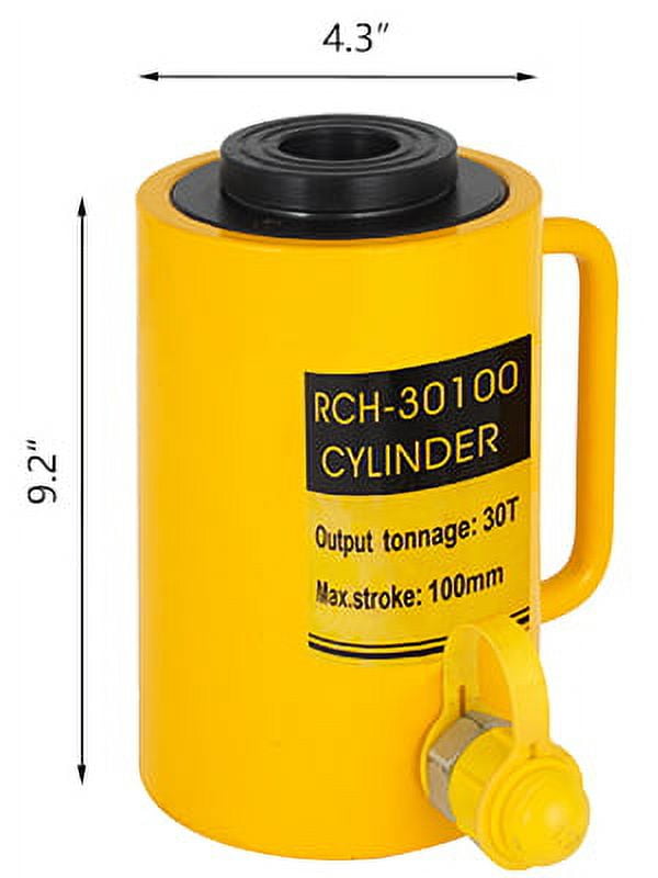 VEVOR Hydraulic Cylinder Jack 30 Ton, Solid Ram Hydraulic Cylinder 4Inch, Stroke Single Acting Hydraulic Cylinder, W /Quick Connector Portable Hydraulic Solid Jack Industrial Lifting Jack Ram