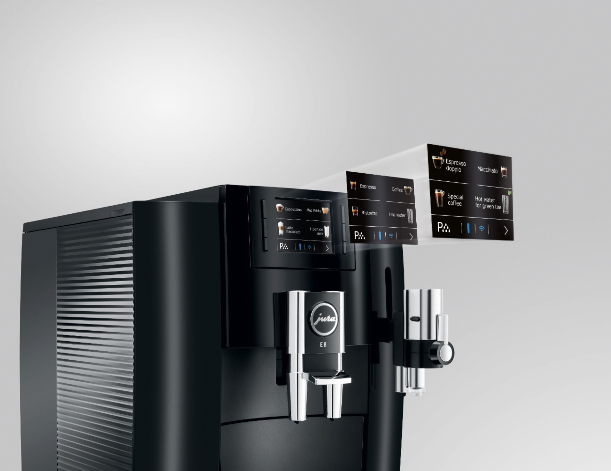 Jura - E8 12-Cup Automatic Coffee Machine - Piano Black