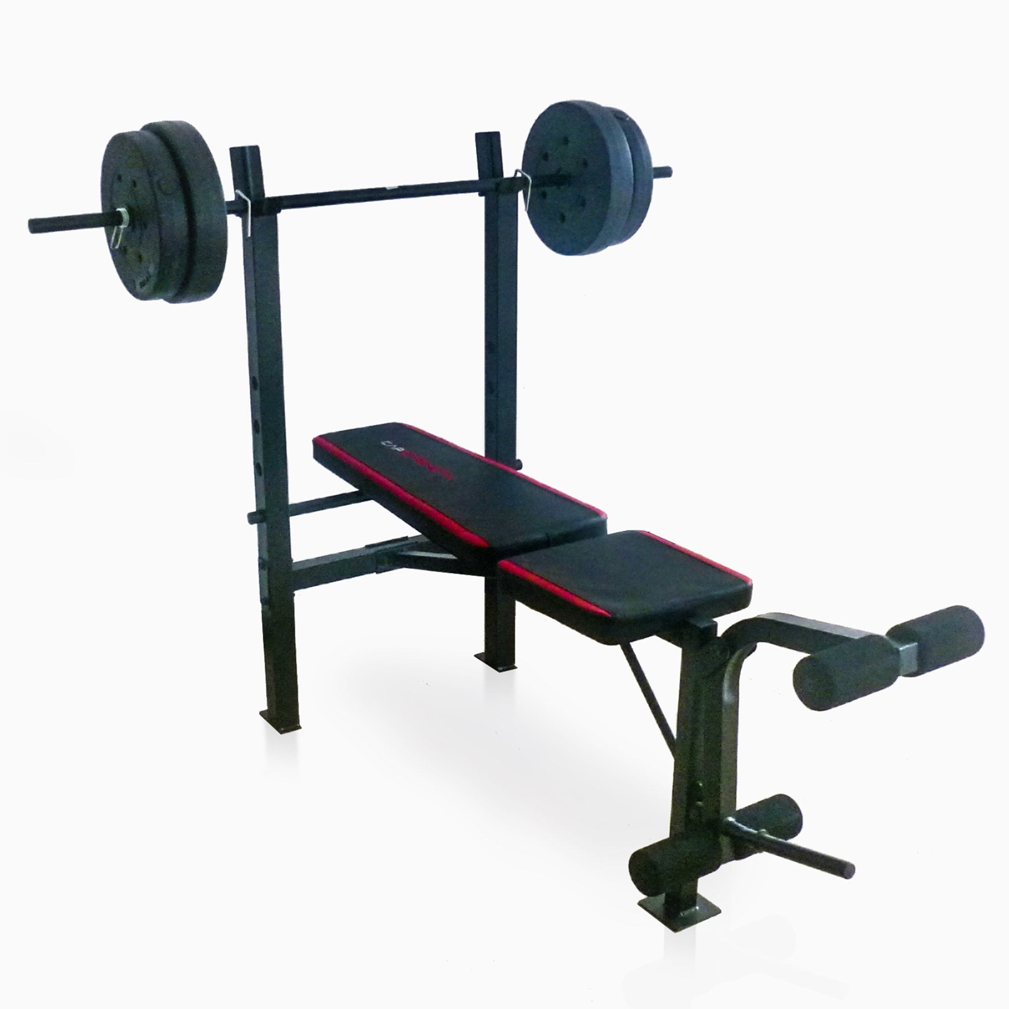 CAP Strength Adjustable Standard Combo Weight Bench with Rack and Leg Extension and 90 lb. Vinyl Weight Set💝 Last Day For Clearance