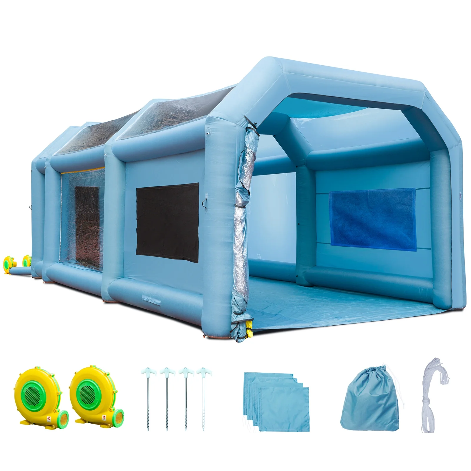 BENTISM Inflatable Paint Booth 30x20x13ft Inflatable Spray Booth Car Paint Tent with 950W+1100W Filter System Blower