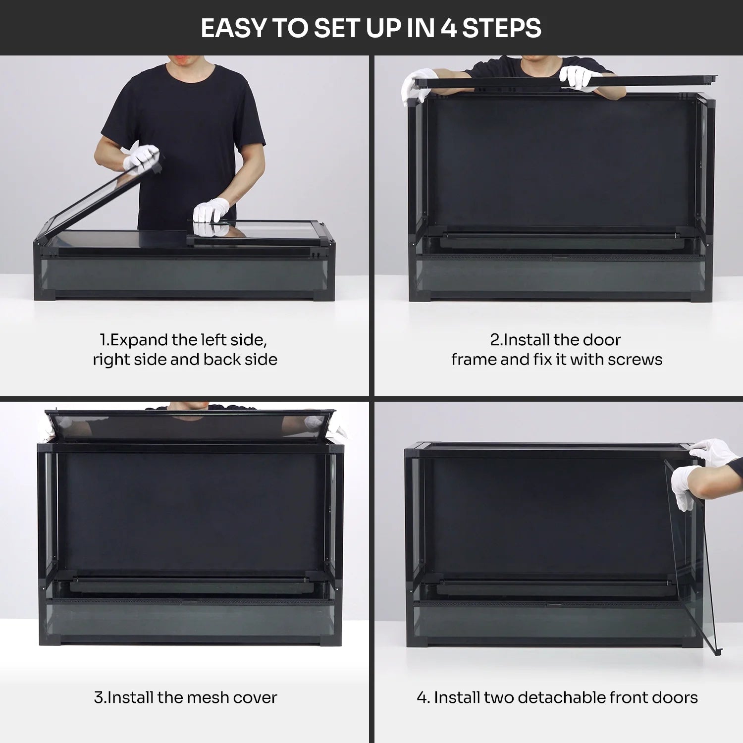 REPTI ZOO 40 Gallon Tempered Glass Reptile Large Terrarium Tank Reptile Terrarium 36