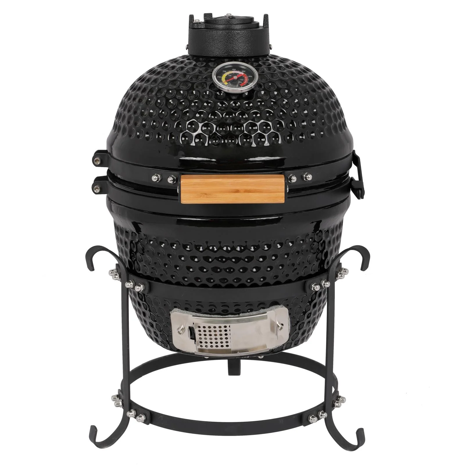 SalonMore 13in Round Ceramic Charcoal Grill Black