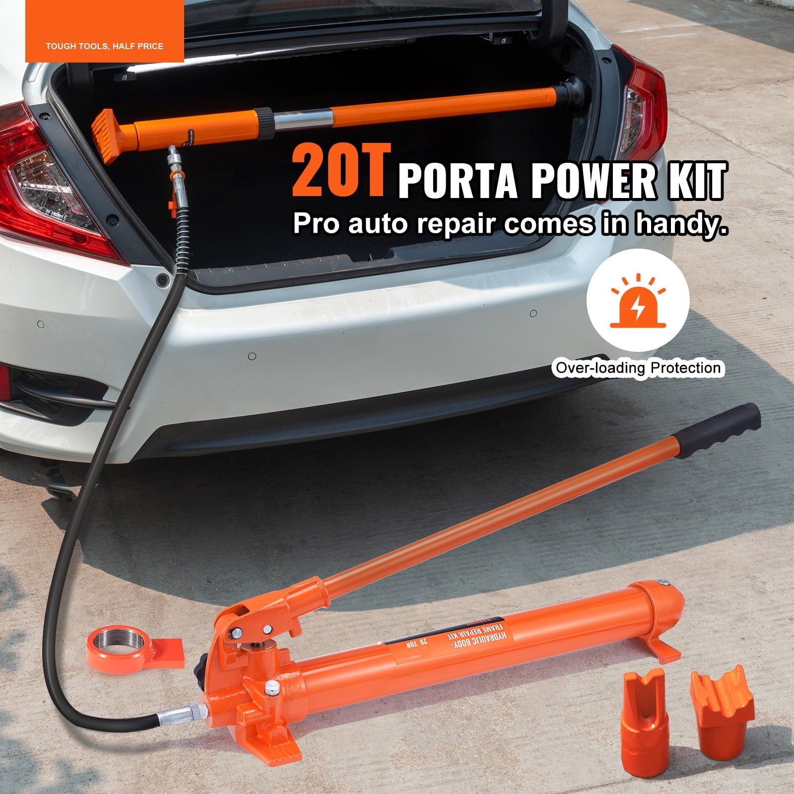 BENTISM 20 Ton Porta Power Kit Hydraulic Jack Air Pump Lift Ram All-In-One Portable Auto Body Frame Repair Power Tool