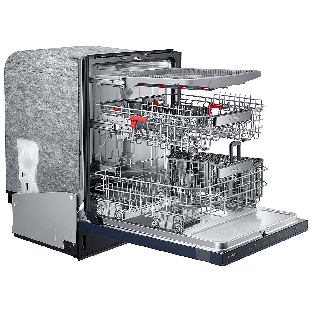 Samsung - Smart BESPOKE Linear Wash 39dBA Dishwasher - Navy steel
