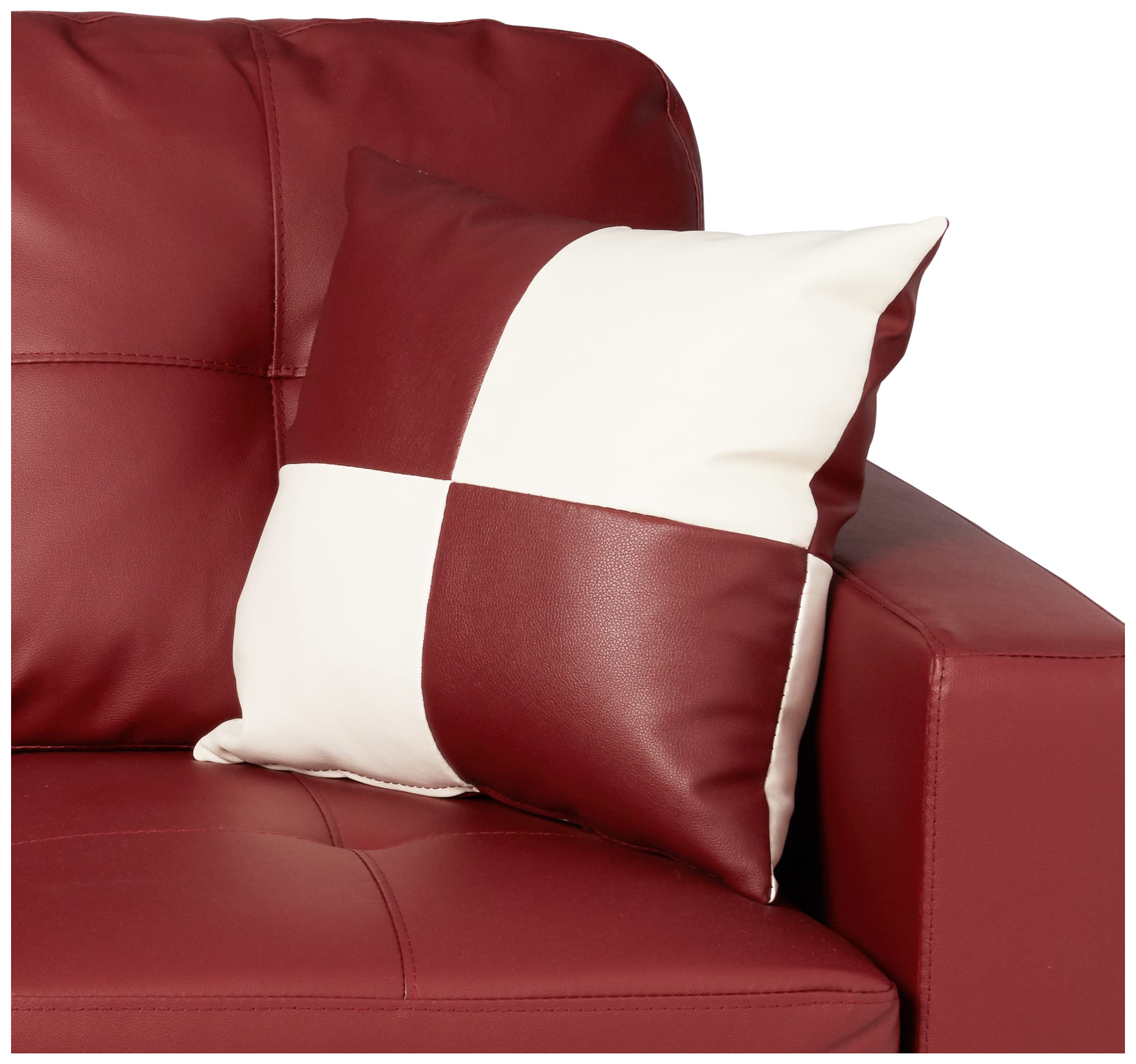 Beverly Fine Furniture Left Facing Russes Sectional Sofa Set With Ottoman, RED