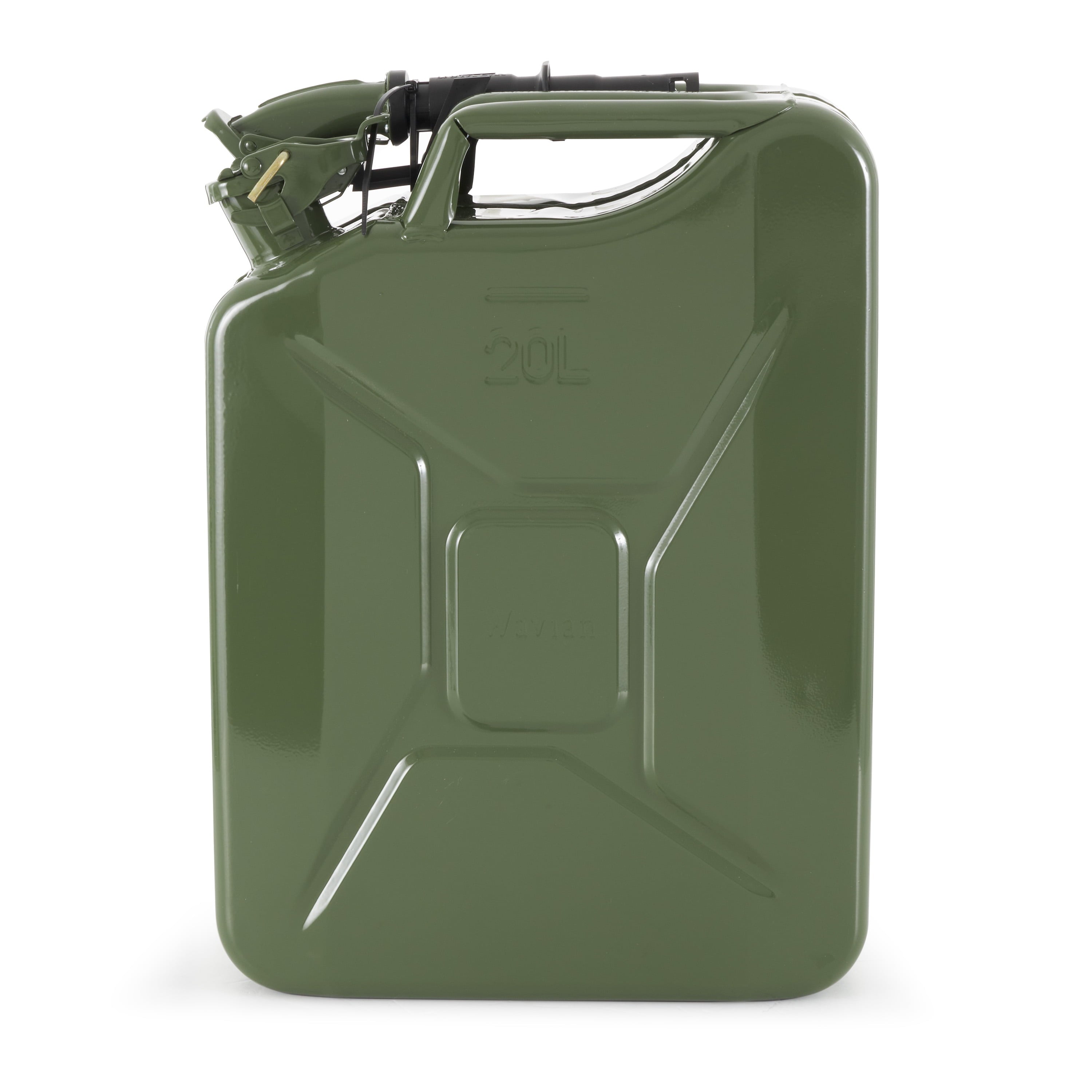 Wavian 3012 20 Liter Military Style NATO Jerry Fuel Can and Spout, Green