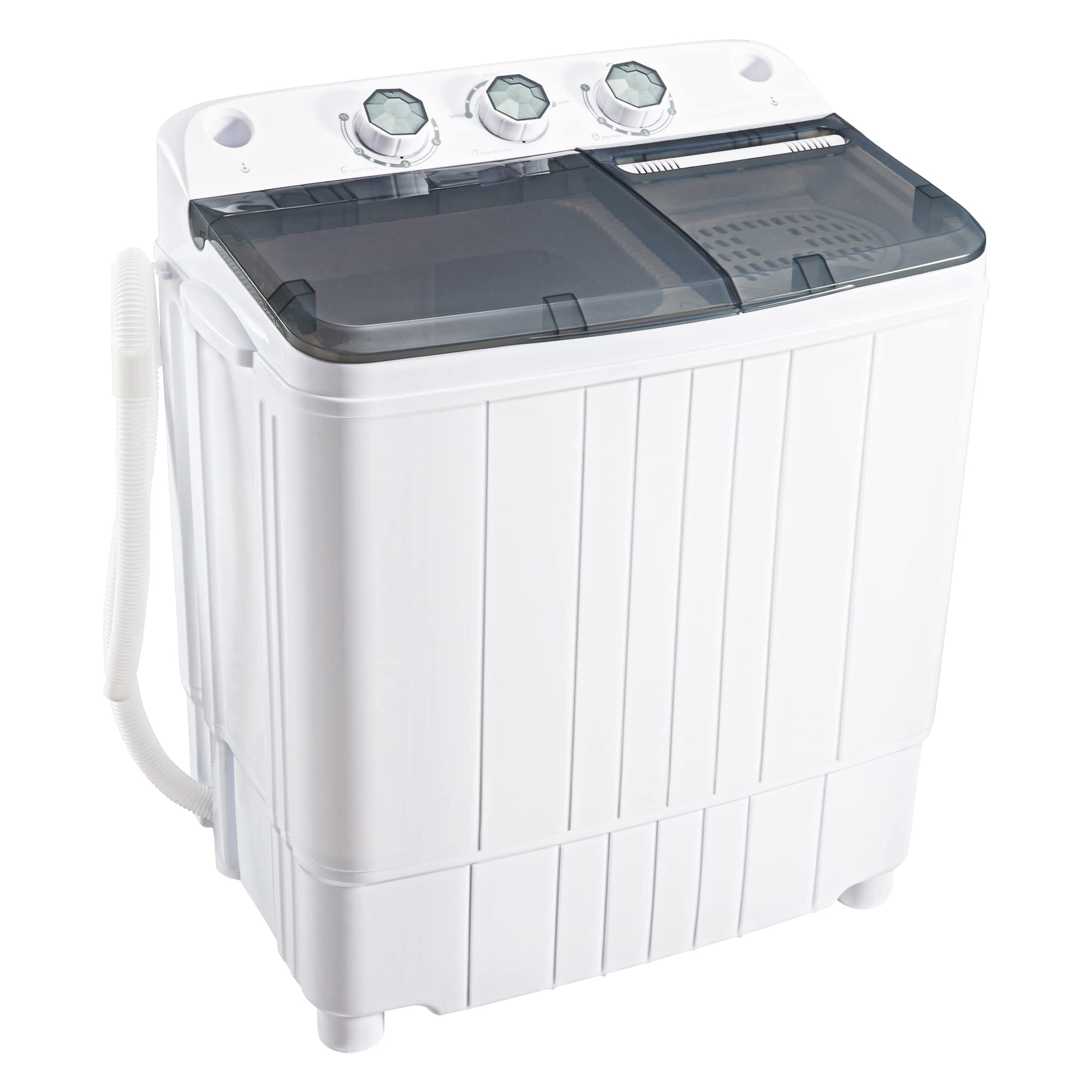 Homguava Portable Washing Machine 17.6Lbs Capacity Washer and Dryer Combo 2 In 1 Mini Compact Twin Tub Washing Machine Laundry Washer(11Lbs) & Spinner(6.6Lbs) with Built-in Gravity Drain Pump,Low Nois