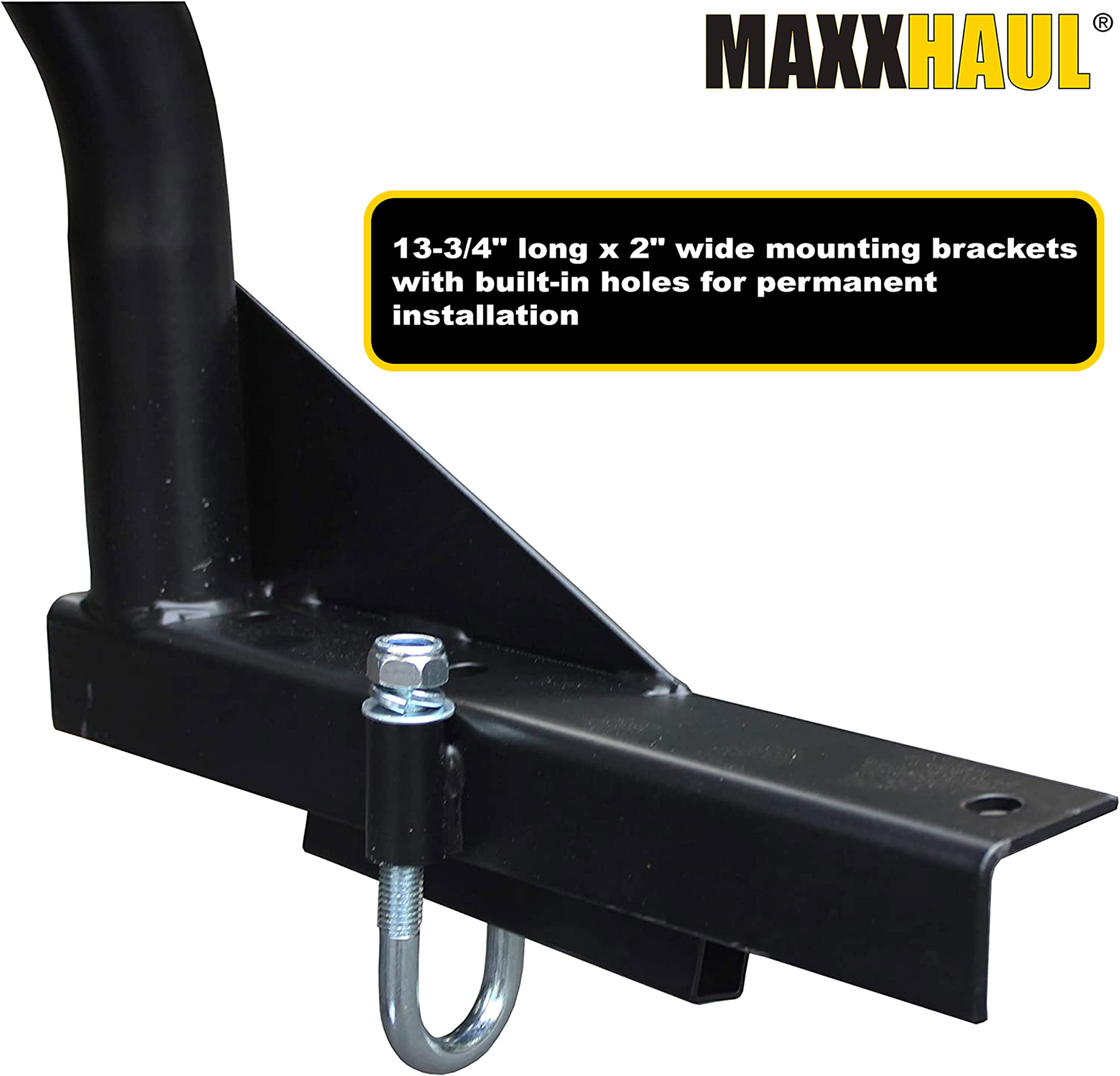 MaxxHaul 50241 Adjustable Steel Pick Up Truck Ladder Utility Racks-Pair, Black