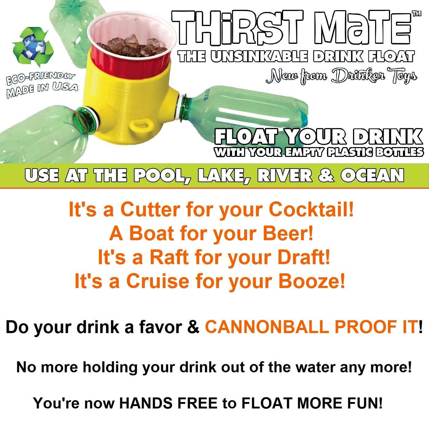 Thirst Mateâ¢ Unsinkable Drink Float