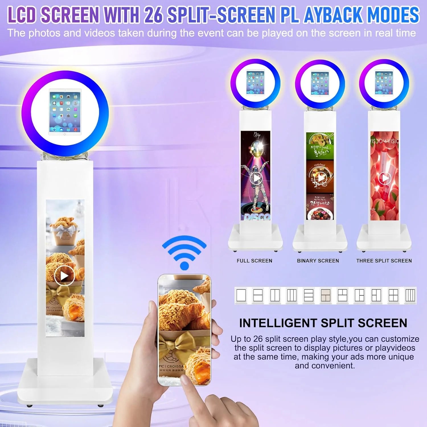 Portable iPad Photo Booth,Selfie photobooth Machine and Sharing Station for 10.2