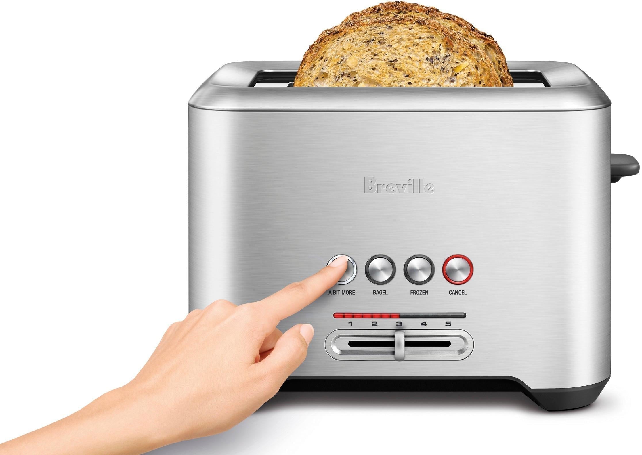 Breville - the Bit More 2-Slice Extra-Wide and Deep Slot Toaster - Stainless Steel