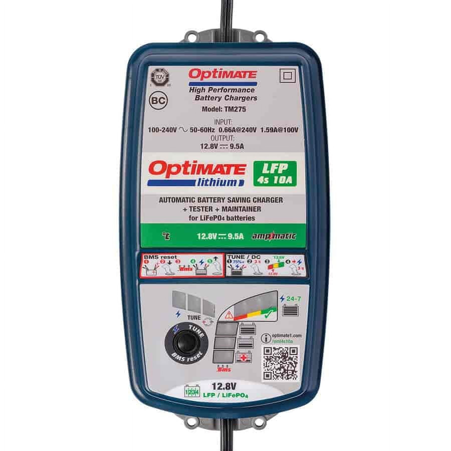 OptiMate TM-275 OptiMate Lithium 4s Battery Charger & Maintainer 12.8-13.2 V Bat