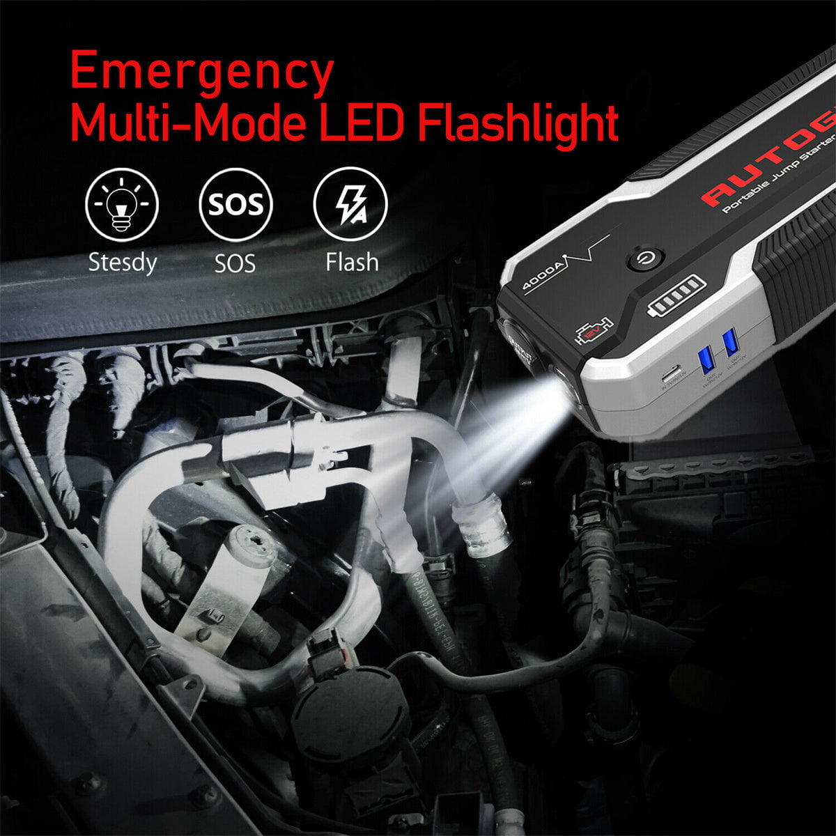 AUTOGEN® 4000A Car Battery Jump Starter Jumper Box