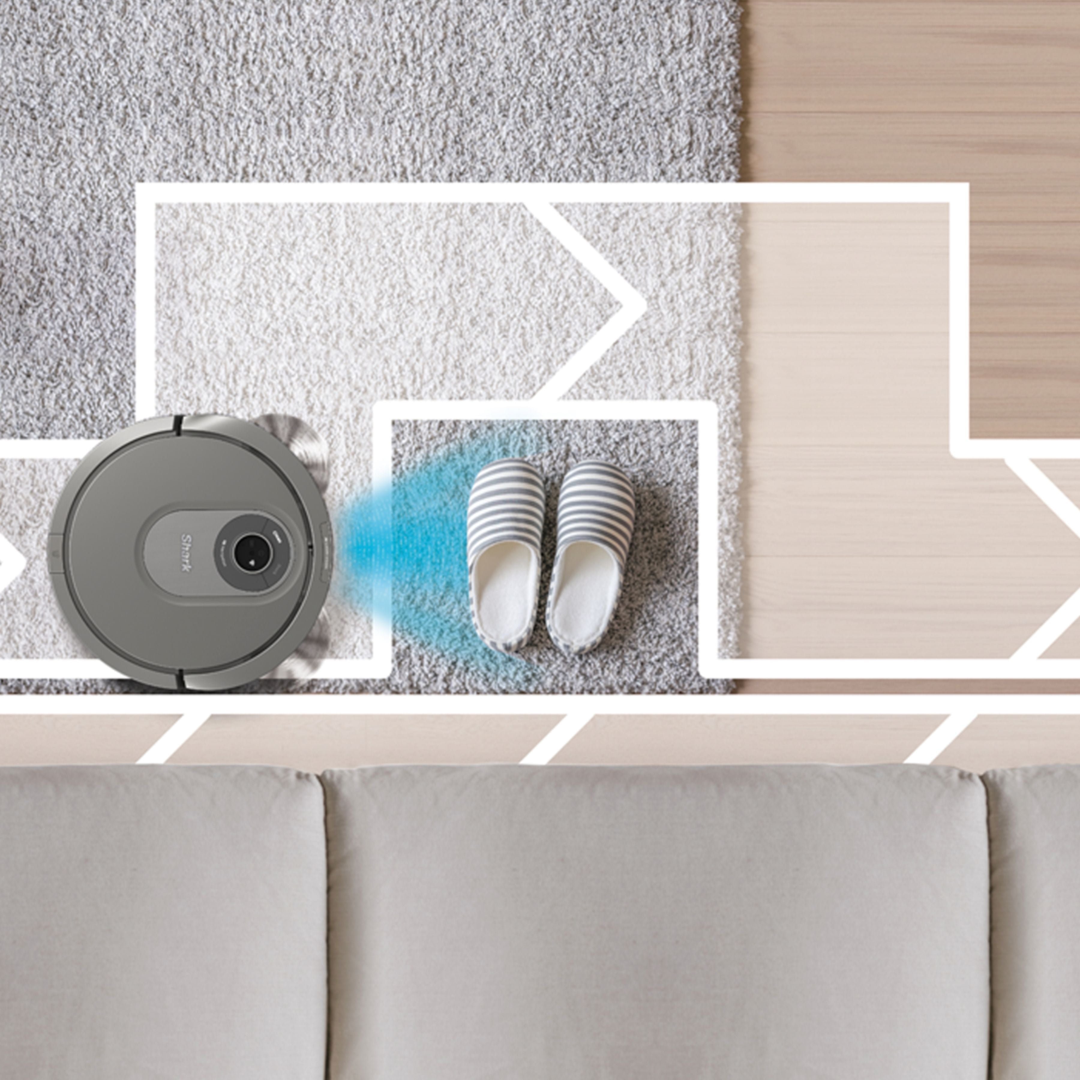 Shark - AI Robot Vacuum RV2001 with Self Cleaning Brushroll, Object Detection, Wi Fi - Gray