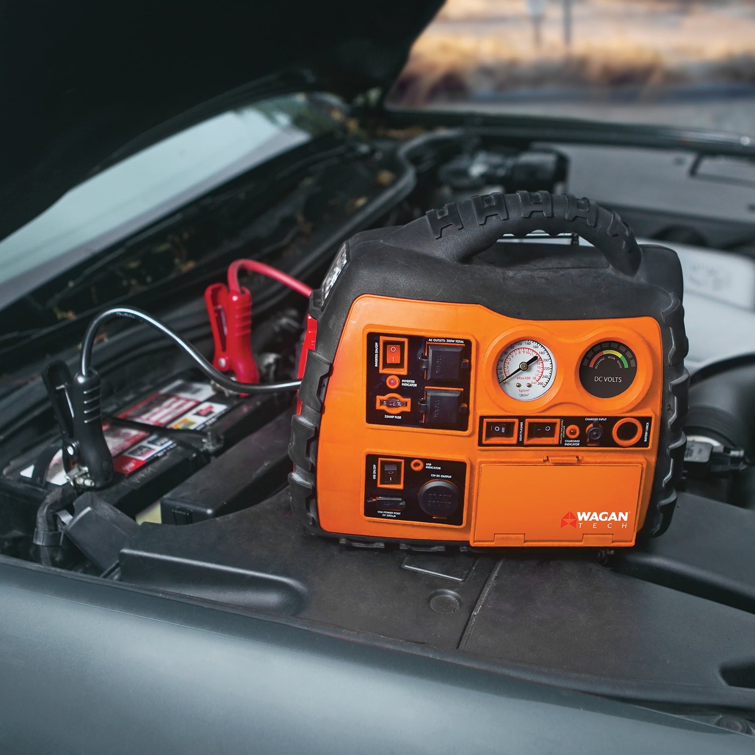 Wagan Tech Power Dome NX2 12-Volt Jump Starter, Air Compressor, Radio, USB Charger, and Inverter with Bluetooth, 2485-9