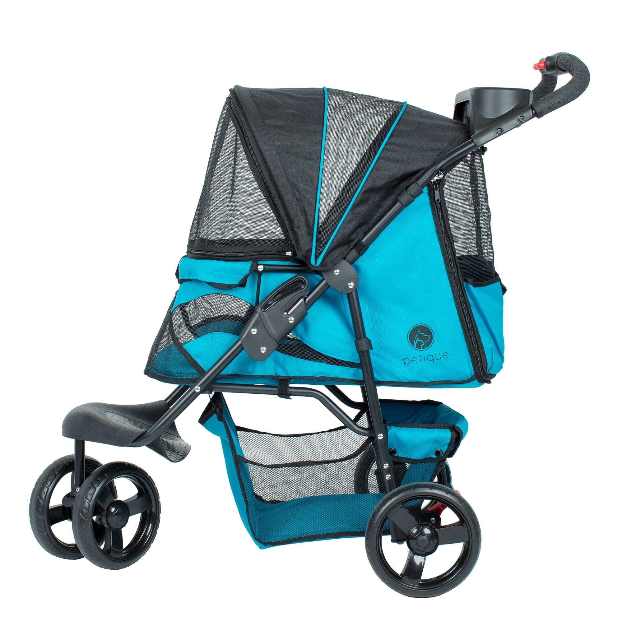 Durable Folding Pet Stroller with Mesh Sides for Dogs & Cats, Mermaid (Open Box)