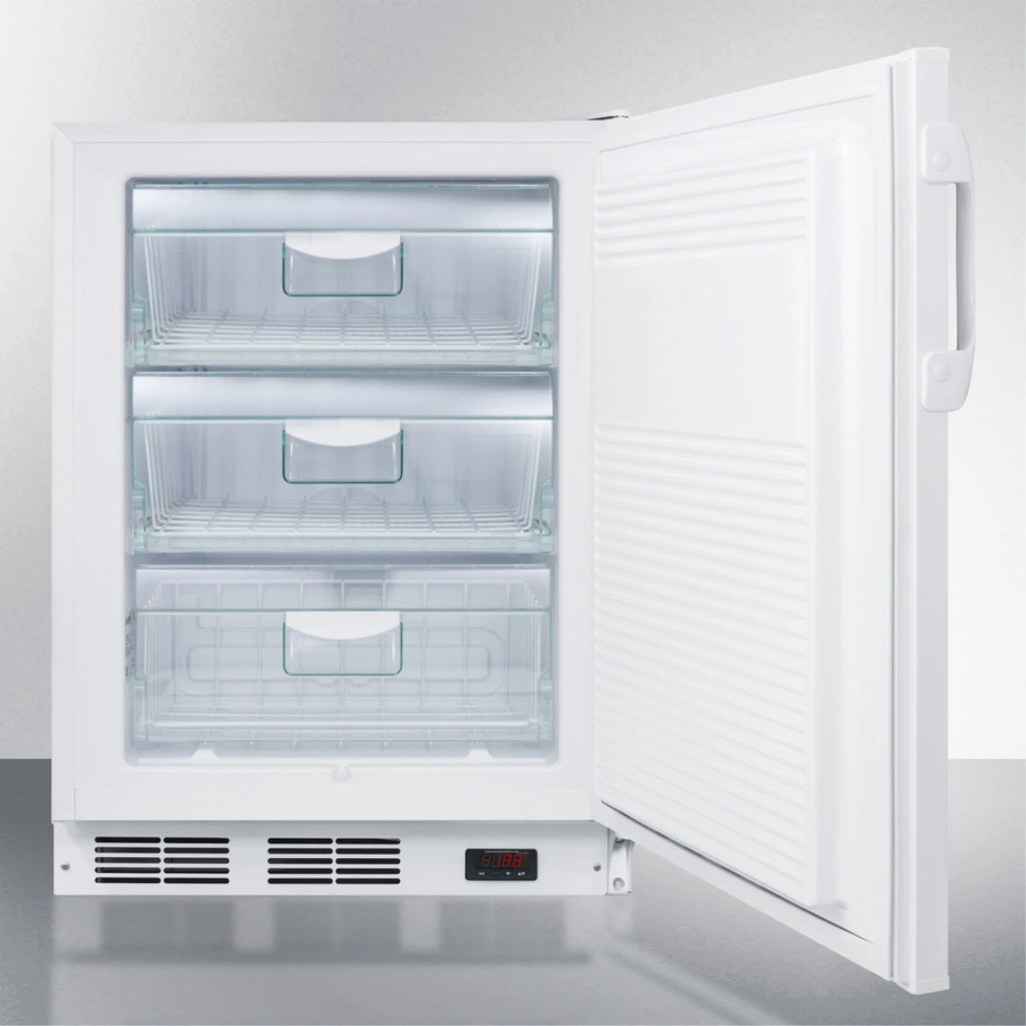 Accucold 24 in. Wide Built-in ADA Height -25 deg C Manual Defrost All Freezer with Lock - White