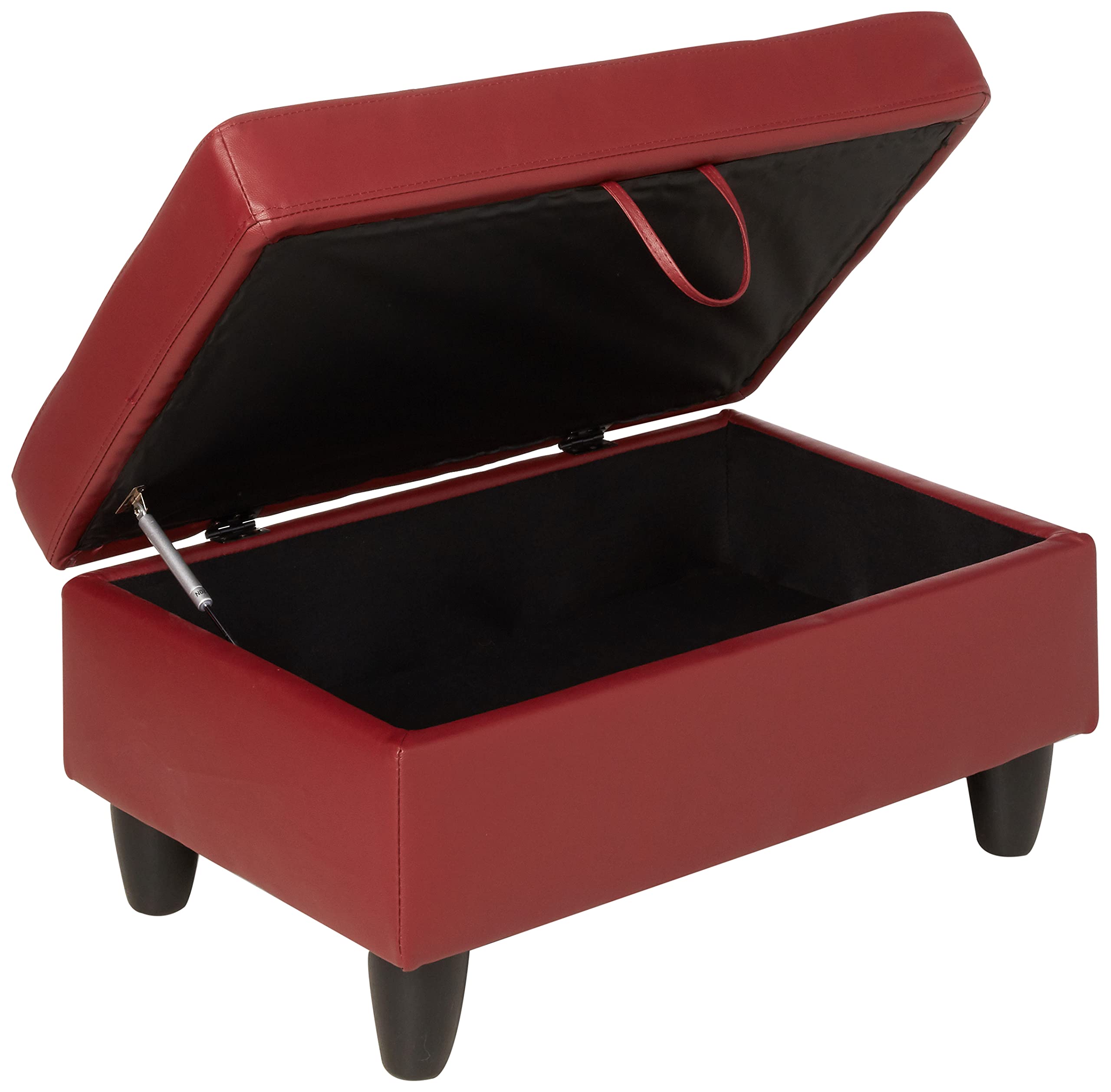 Beverly Fine Furniture Left Facing Russes Sectional Sofa Set With Ottoman, RED