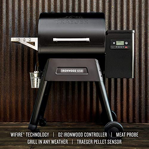 Ironwood 650 Wifi Pellet Grill and Smoker in Black