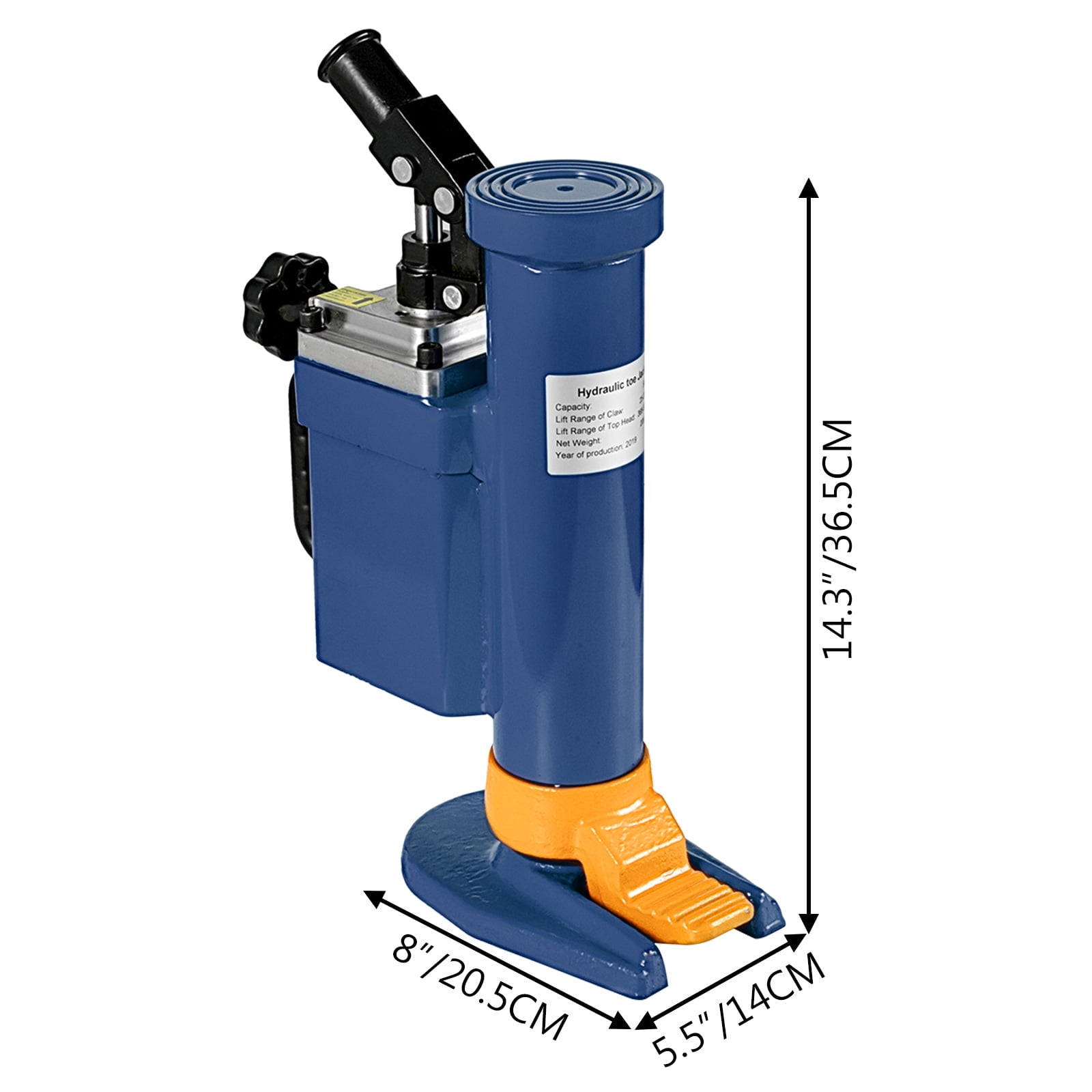 VEVOR Hydraulic Jack 5 ton Toe Car Jack 11023 lbs. Machine Toe Jack Lift Hydraulic Toe Jack Heat-Treated Steel Heavy Duty