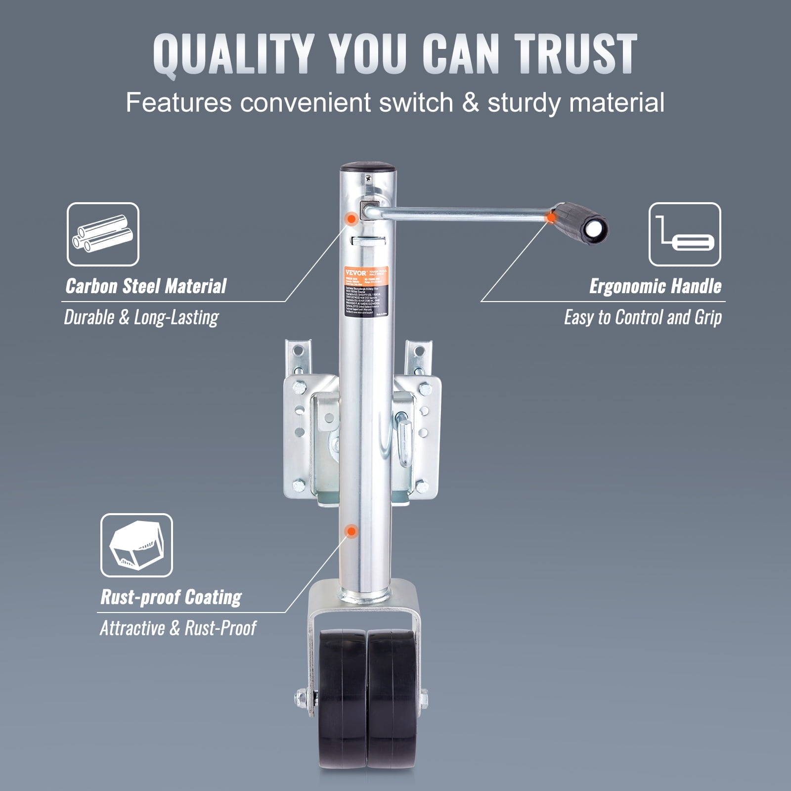 BENTISM Trailer Jack Boat Trailer Jack 35.3 in 2000 lb with PP Wheels & Handle