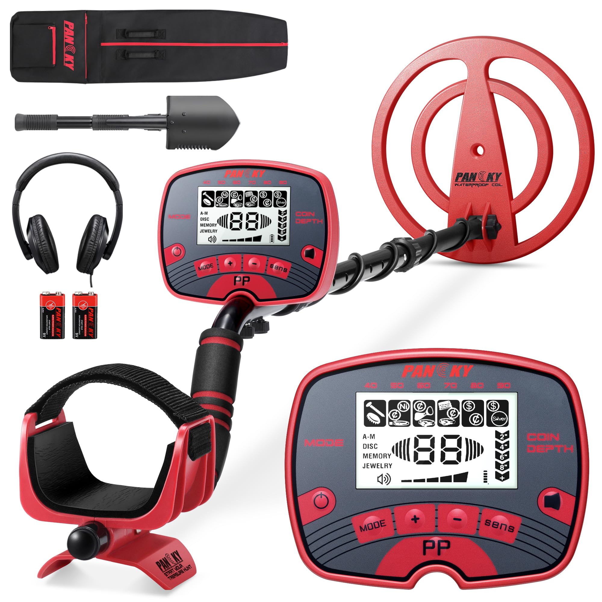 PANCKY Metal Detectors for Adults Waterproof - Professional Higher Accuracy Gold Detector with LCD Display, 5 Mode, Advanced DSP Chip 10