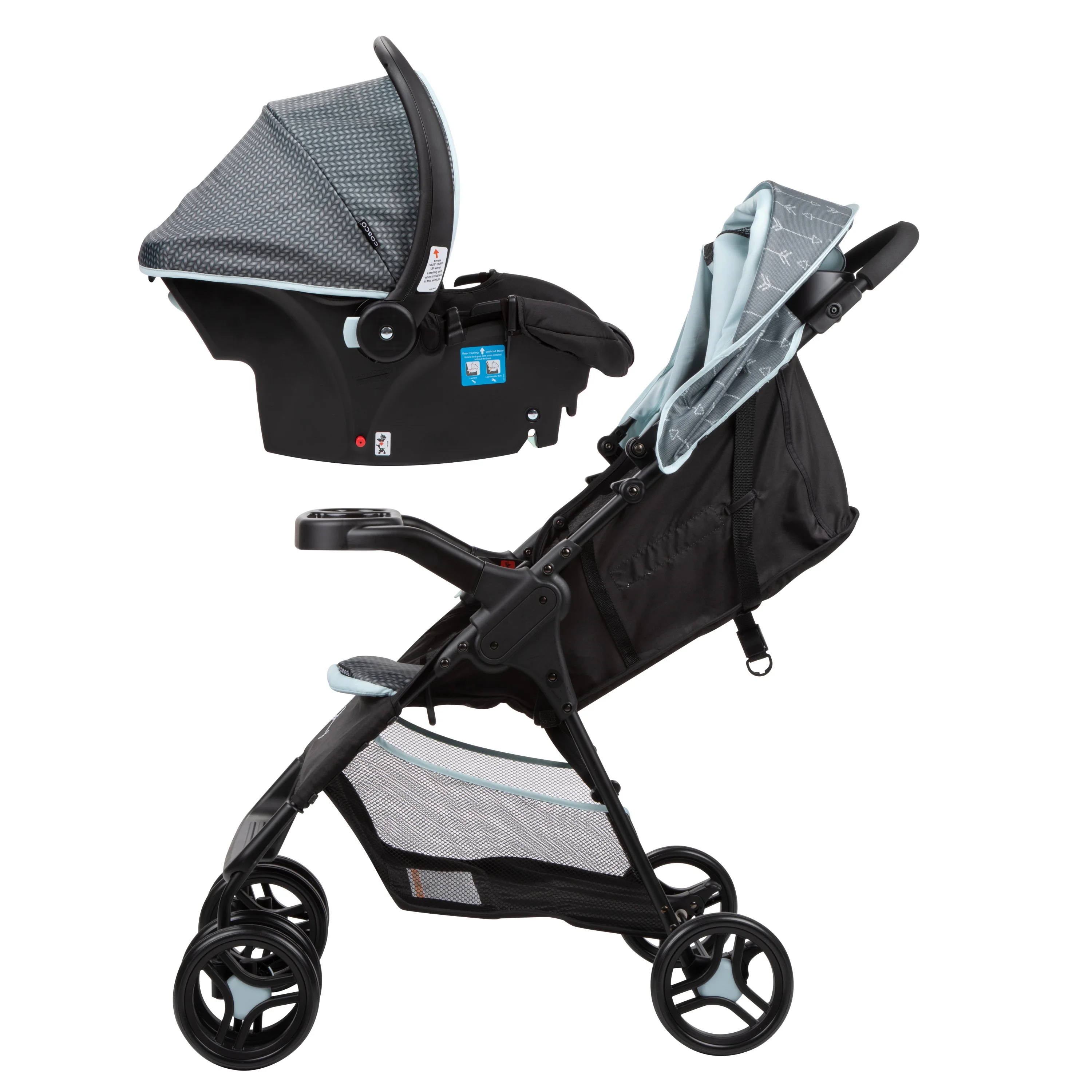 Cosco Kids Lift & Stroll DX Travel System, Gray Arrows, Toddler, Unisex