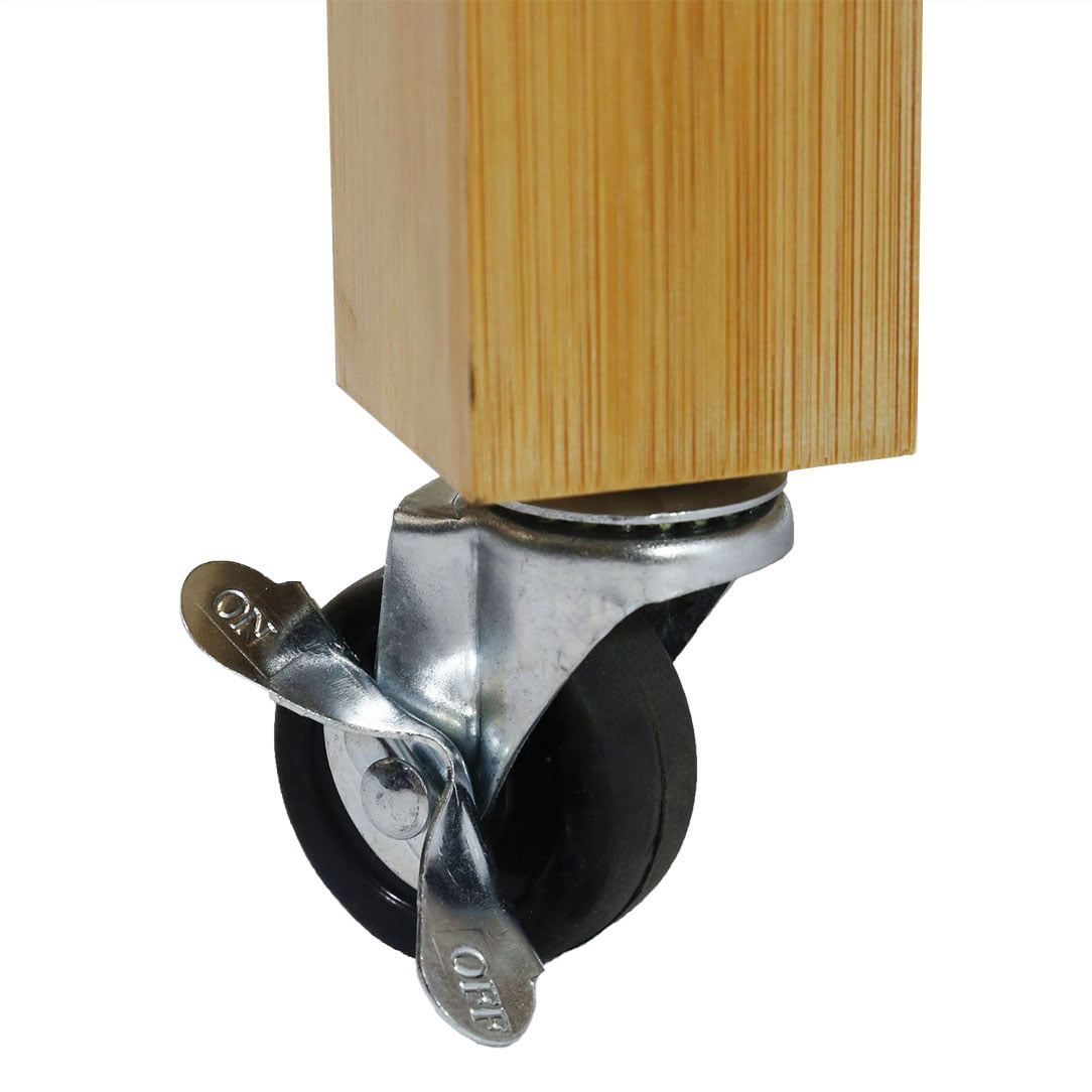 Home Aesthetics Rolling Bamboo Kitchen Island Cart Food Prep Trolley, with Towel