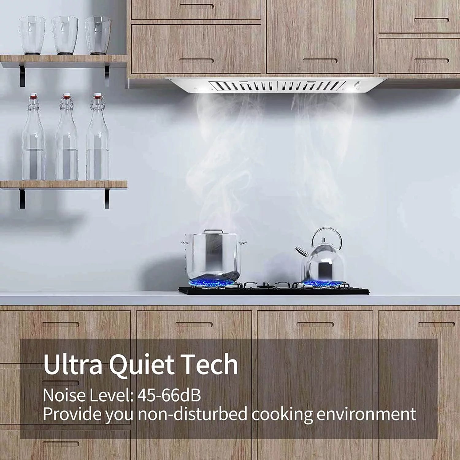 Range Hood 30 inch Insert Vent Hood 600 CFM Built-in Stainless Steel Range Hood