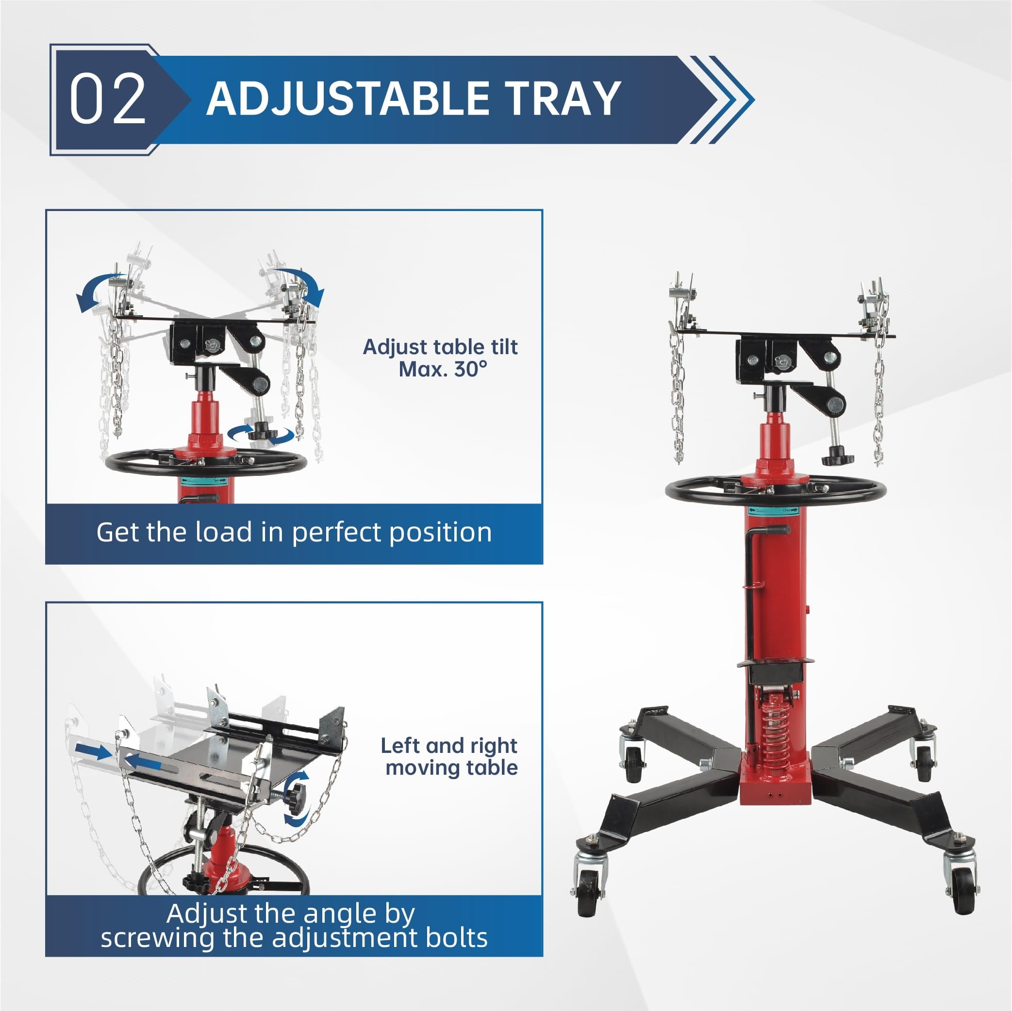 BATONECO 1660 lbs/0.75T Capacity Hydraulic Transmission Jack 34