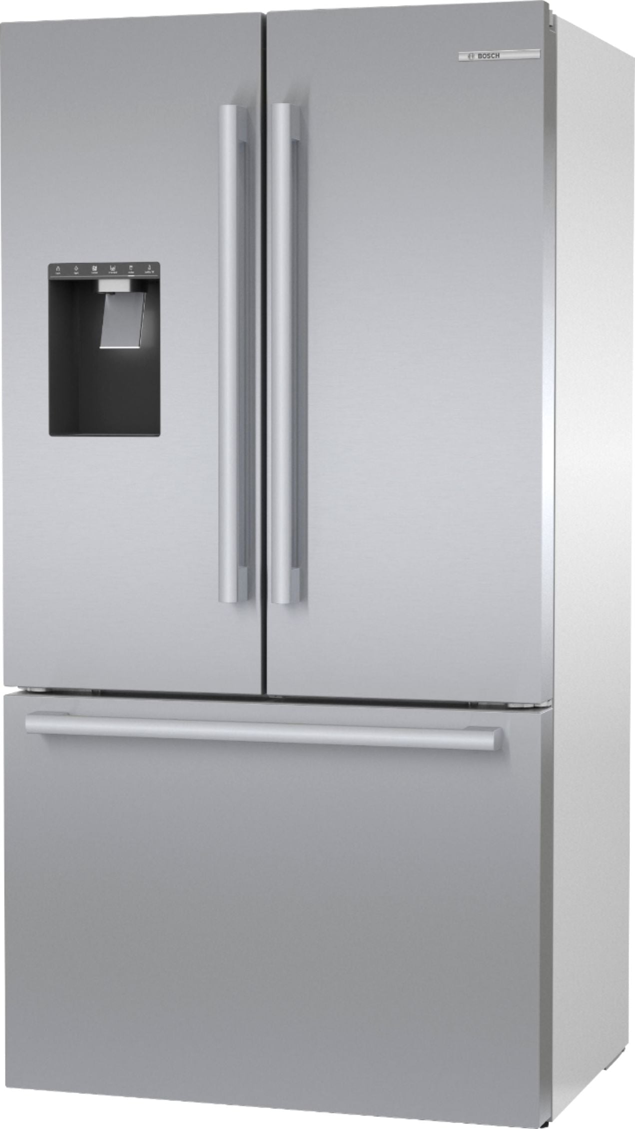 Bosch - 500 Series 21 Cu. Ft. French Door Counter-Depth Smart Refrigerator with External Water and Ice Maker - Stainless steel