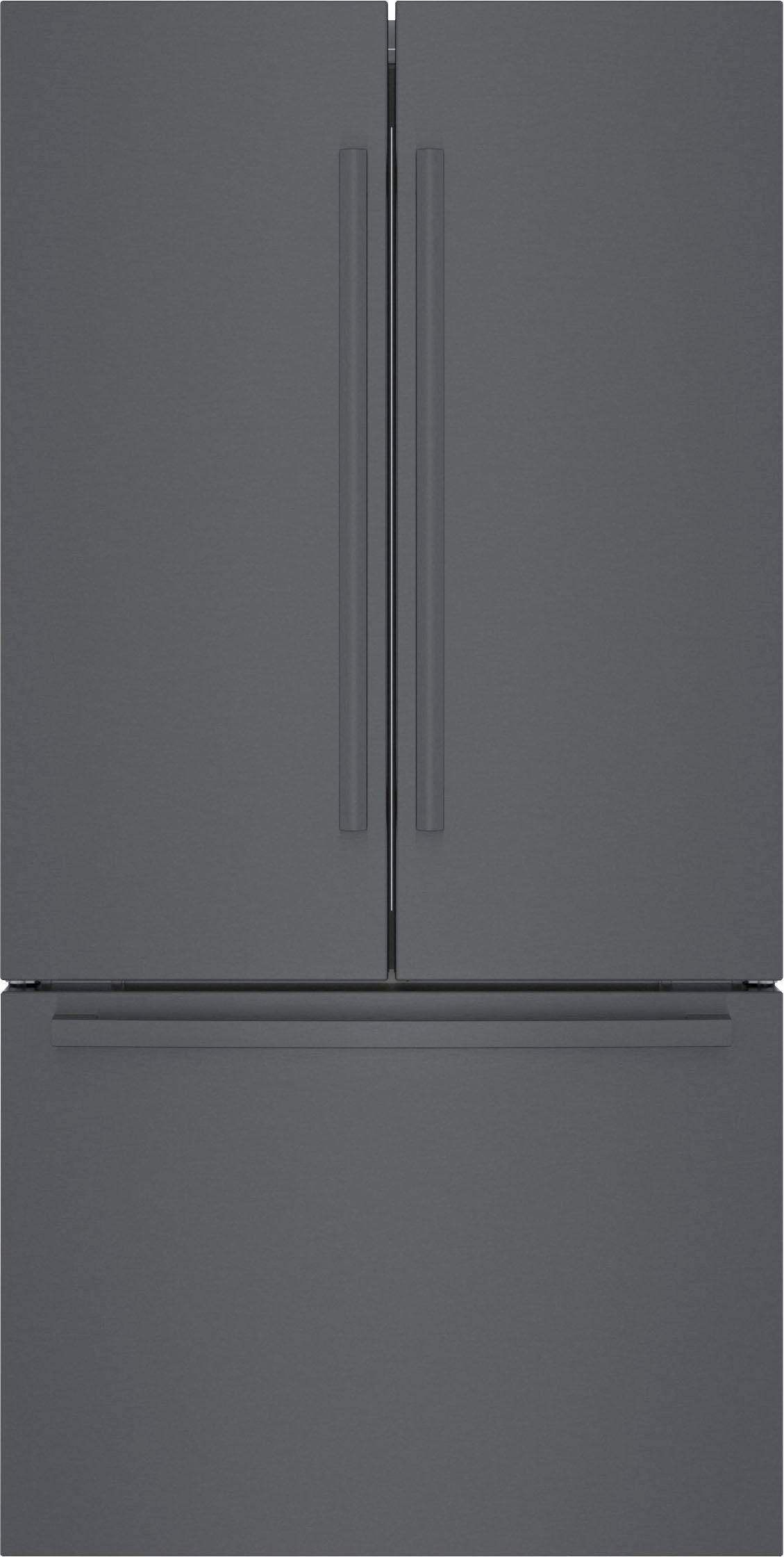 Bosch - 800 Series 21 Cu. Ft. French Door Counter-Depth Smart Refrigerator - Black stainless steel