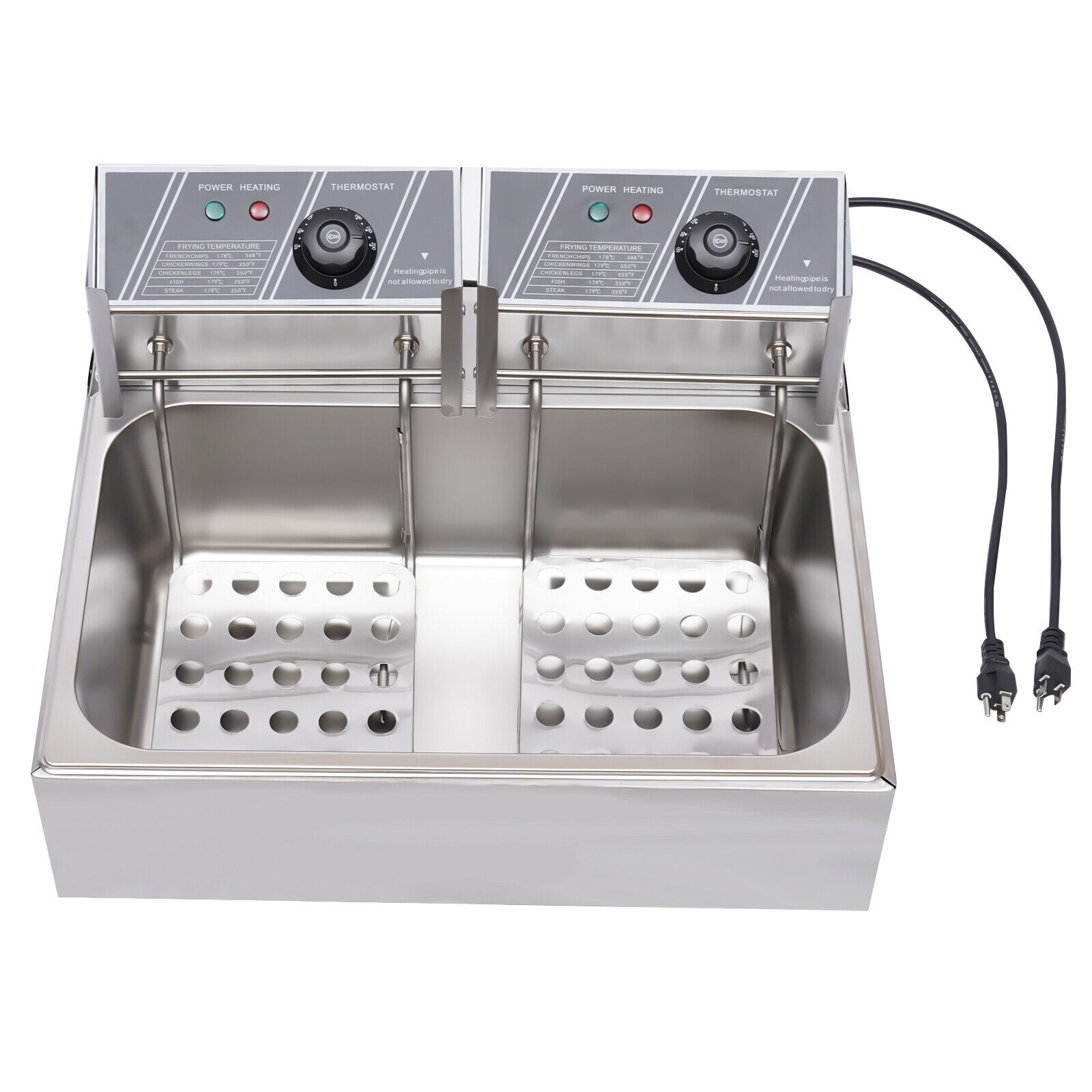 5000W Extra Large Electric Deep Fryer Commercial Restaurant Fry Basket 12L Electric Deep Fryer Single Tank Stainless Steel Fry Basket Commercial Electric Deep Fryer Stainless Steel