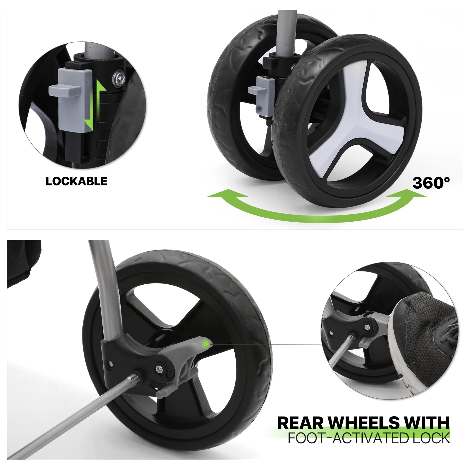 Magshion Foldable Dog Pet Stroller with Cup Holder, 4 Wheel (Navy Blue)